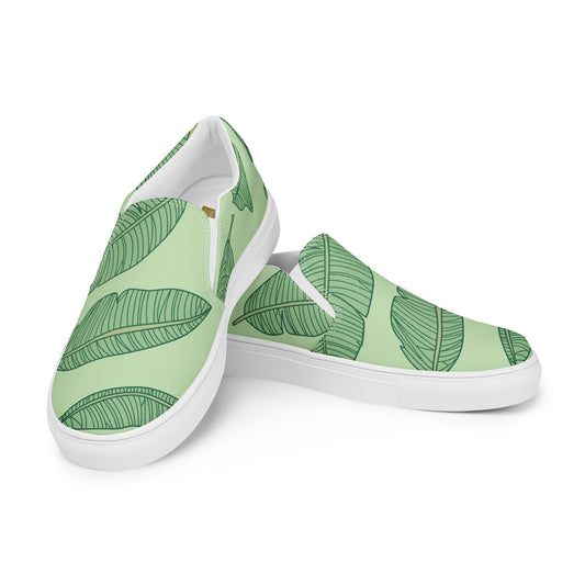 Banana Leaves - Sustainably Made Men’s slip-on canvas shoes