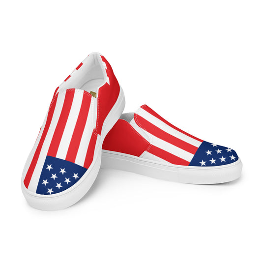 U.S.A Flag - Sustainably Made Men’s slip-on canvas shoes