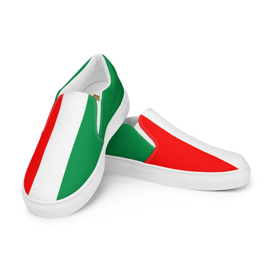 Italy Flag - Sustainably Made Men’s slip-on canvas shoes