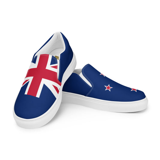 New Zealand Flag - Sustainably Made Men’s slip-on canvas shoes