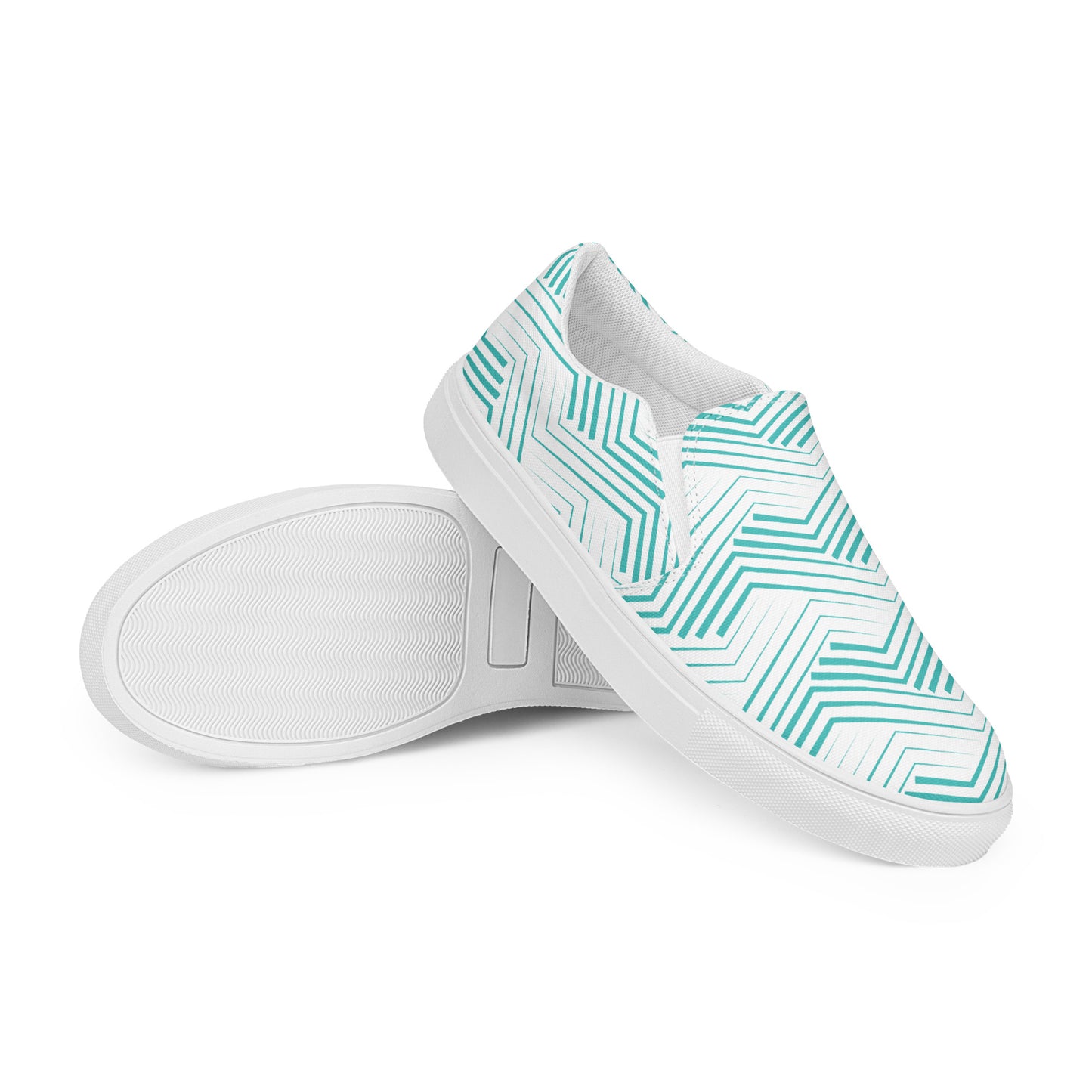 Blue Zigzag - Men’s slip-on canvas shoes