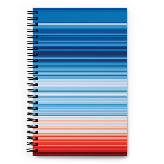 Climate Change Global Warming Stripes - Sustainably Made Spiral notebook