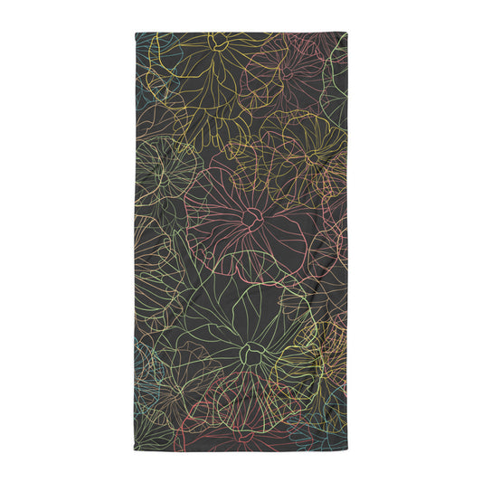 Neon Dark Floral - Sustainably Made Towel