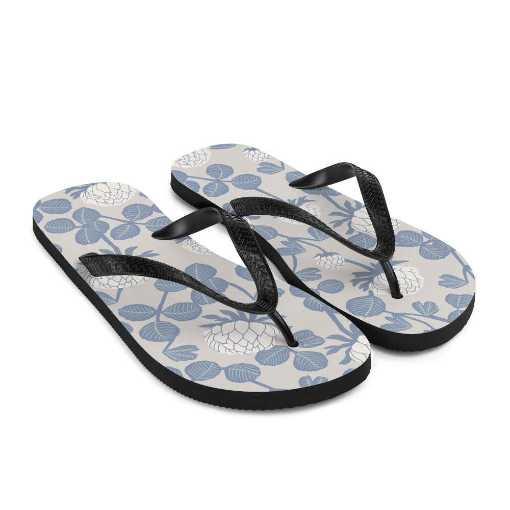 Grey Floral - Sustainably Made Flip-Flops
