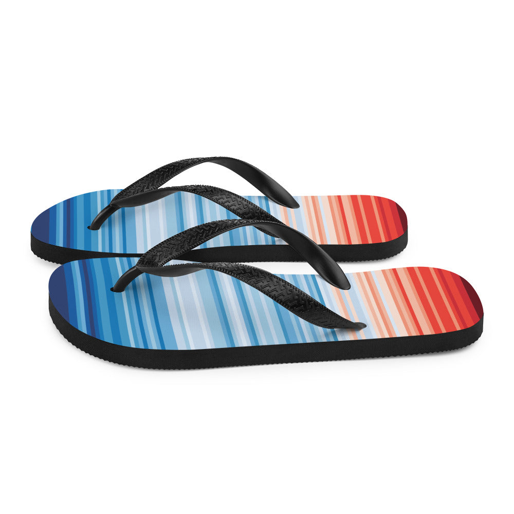 Climate Change Global Warming Stripes - Sustainably Made Flip-Flops