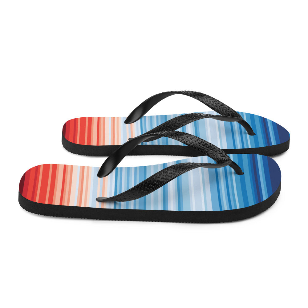 Climate Change Global Warming Stripes - Sustainably Made Flip-Flops