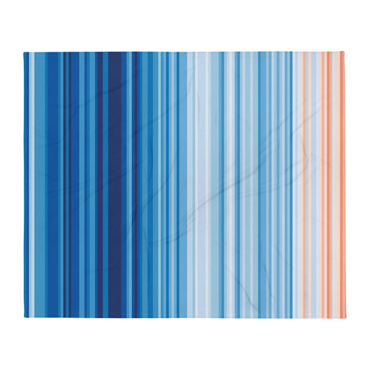 Climate Change Global Warming Stripes - Sustainably Made Throw Blanket