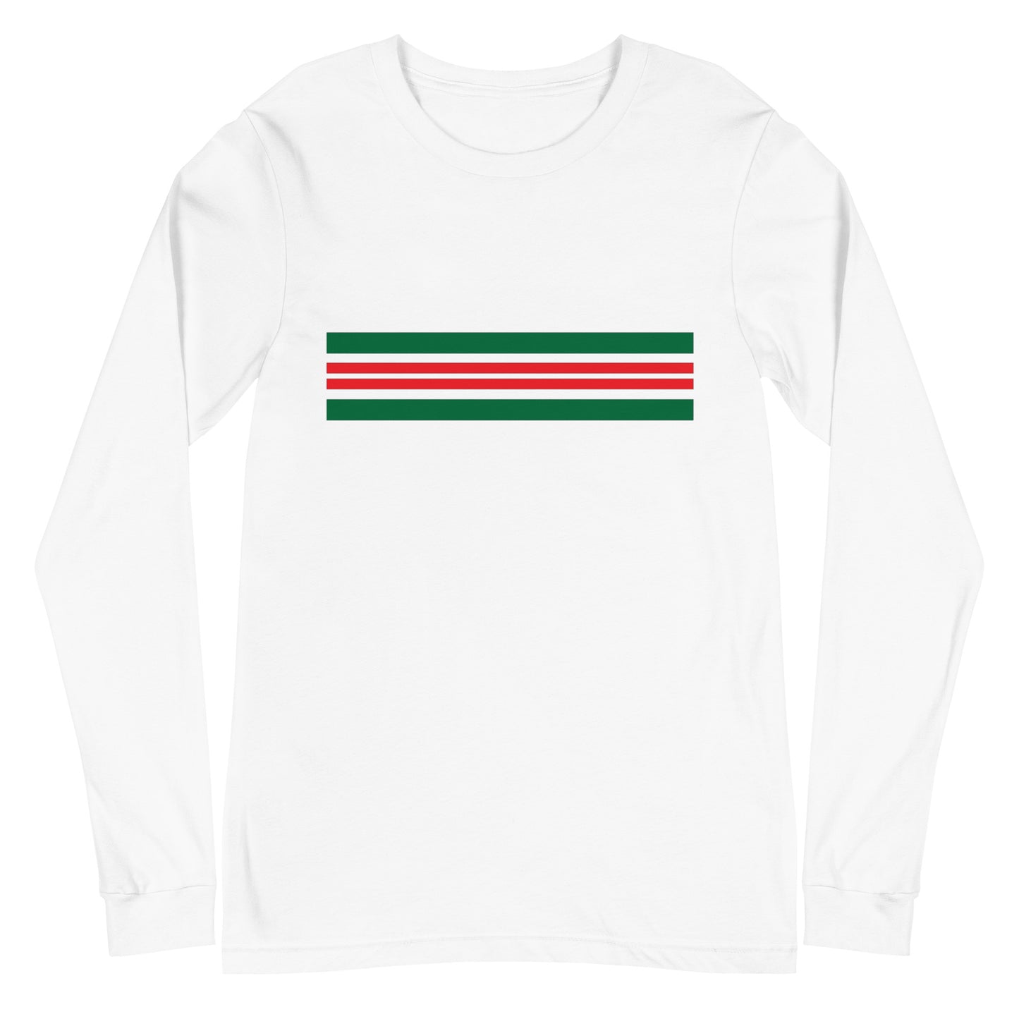 Red Green Horizontal Lines - Sustainably Made Long Sleeve Tee