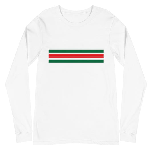 Red Green Horizontal Lines - Sustainably Made Long Sleeve Tee