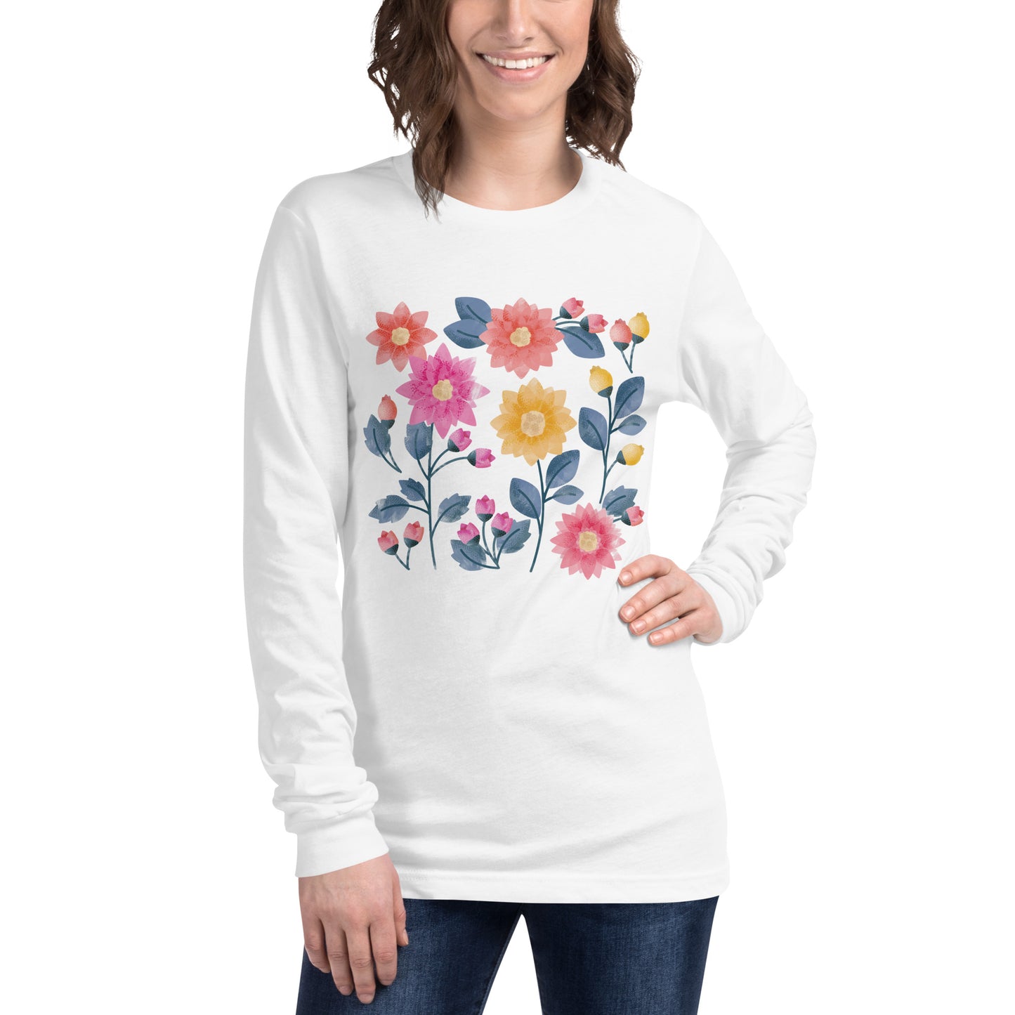 Colorful Flowers - Sustainably Made Long Sleeve Tee