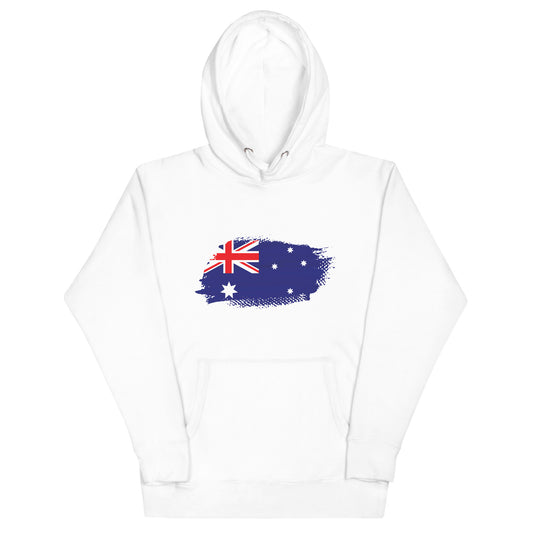 Australia Flag White - Sustainably Made Hoodie
