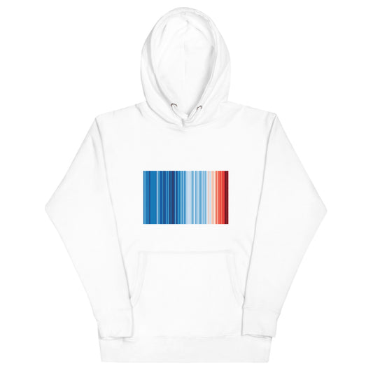 Climate Change Global Warming Stripes - Sustainably Made Black & White Hoodie