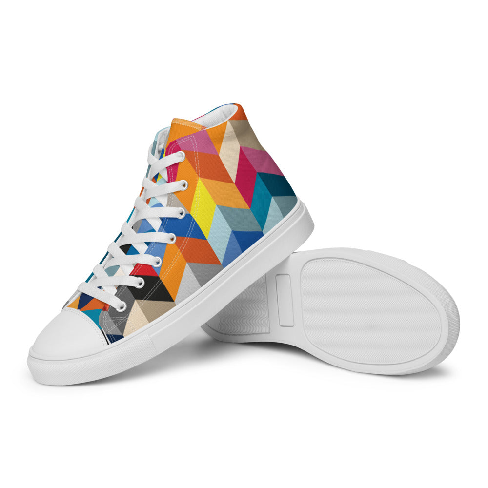 Vintage Colors - Sustainably Made Women's  High Top Canvas Shoes