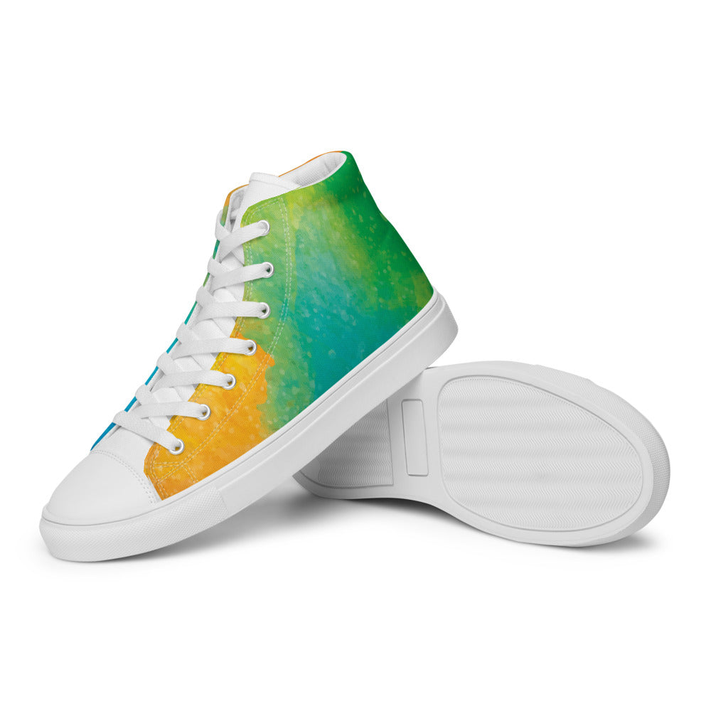 Water Color - Sustainably Made Women's  High Top Canvas Shoes
