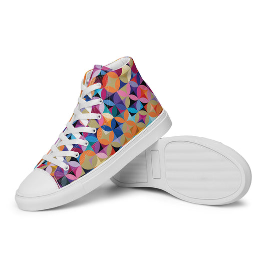 Multicolor Illusions - Women’s high top canvas shoes