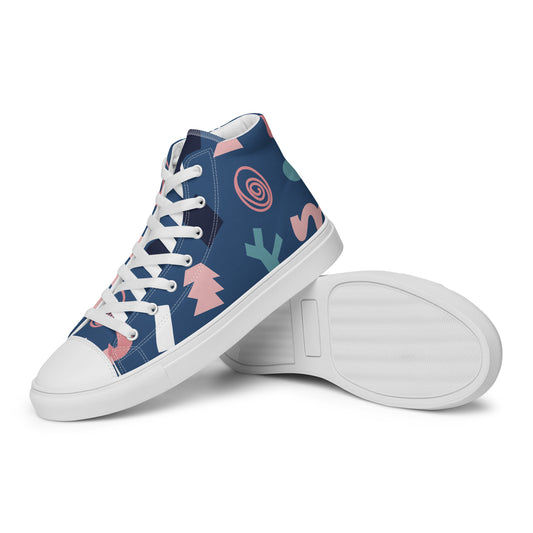 Abstract Shape - Women’s high top canvas shoes