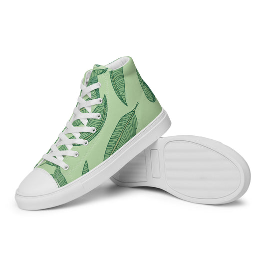 Banana Leaves - Sustainably Made Women's High Top Canvas Shoes