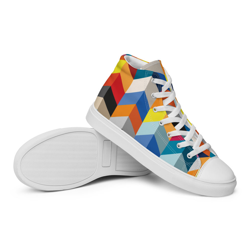 Vintage Colors - Sustainably Made Women's  High Top Canvas Shoes
