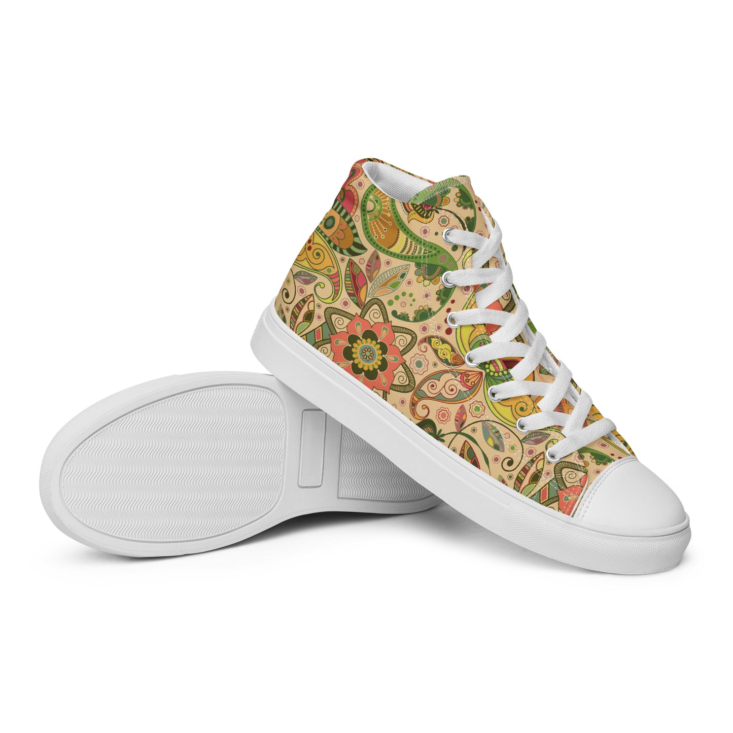 Floral Tribe - Women’s high top canvas shoes