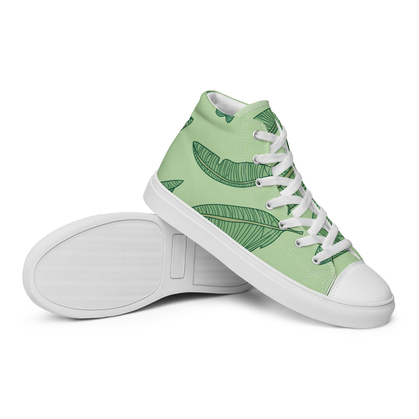Banana Leaves - Sustainably Made Women's High Top Canvas Shoes