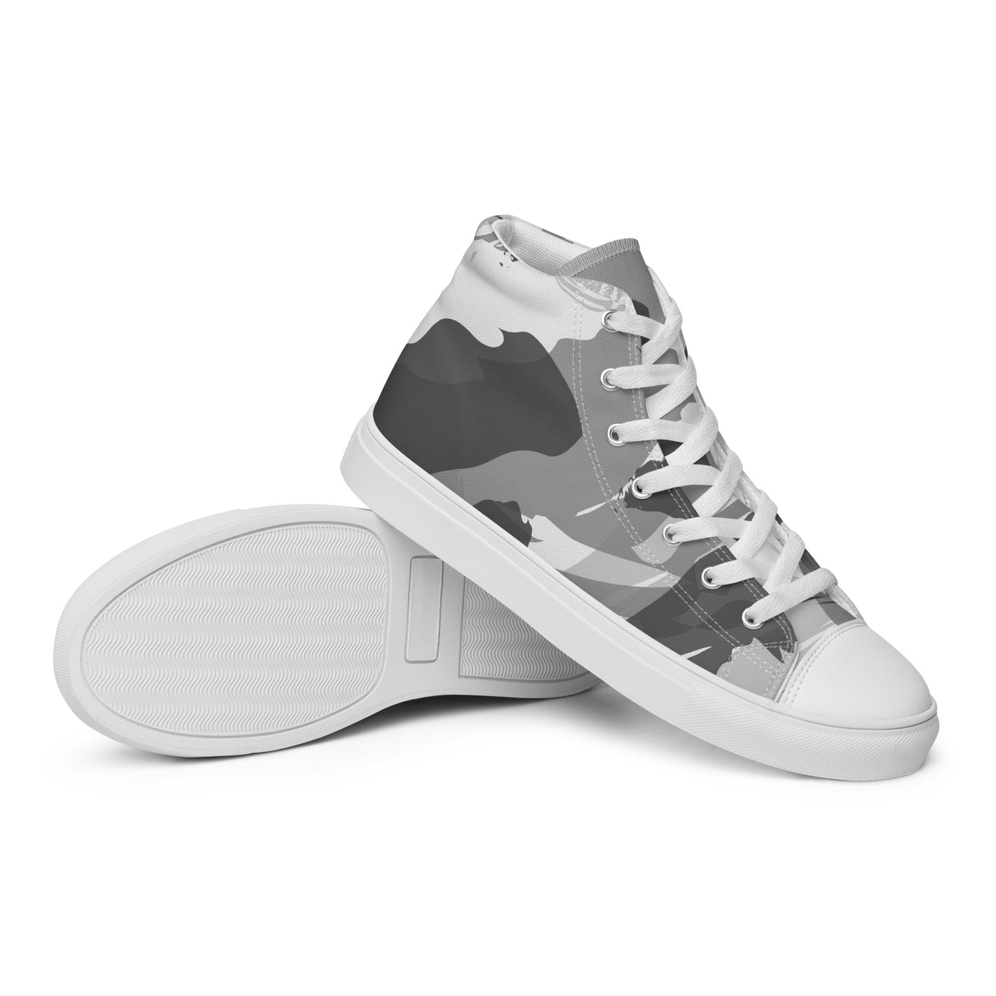 Snow Camo - Sustainably Made Women’s high top canvas shoes