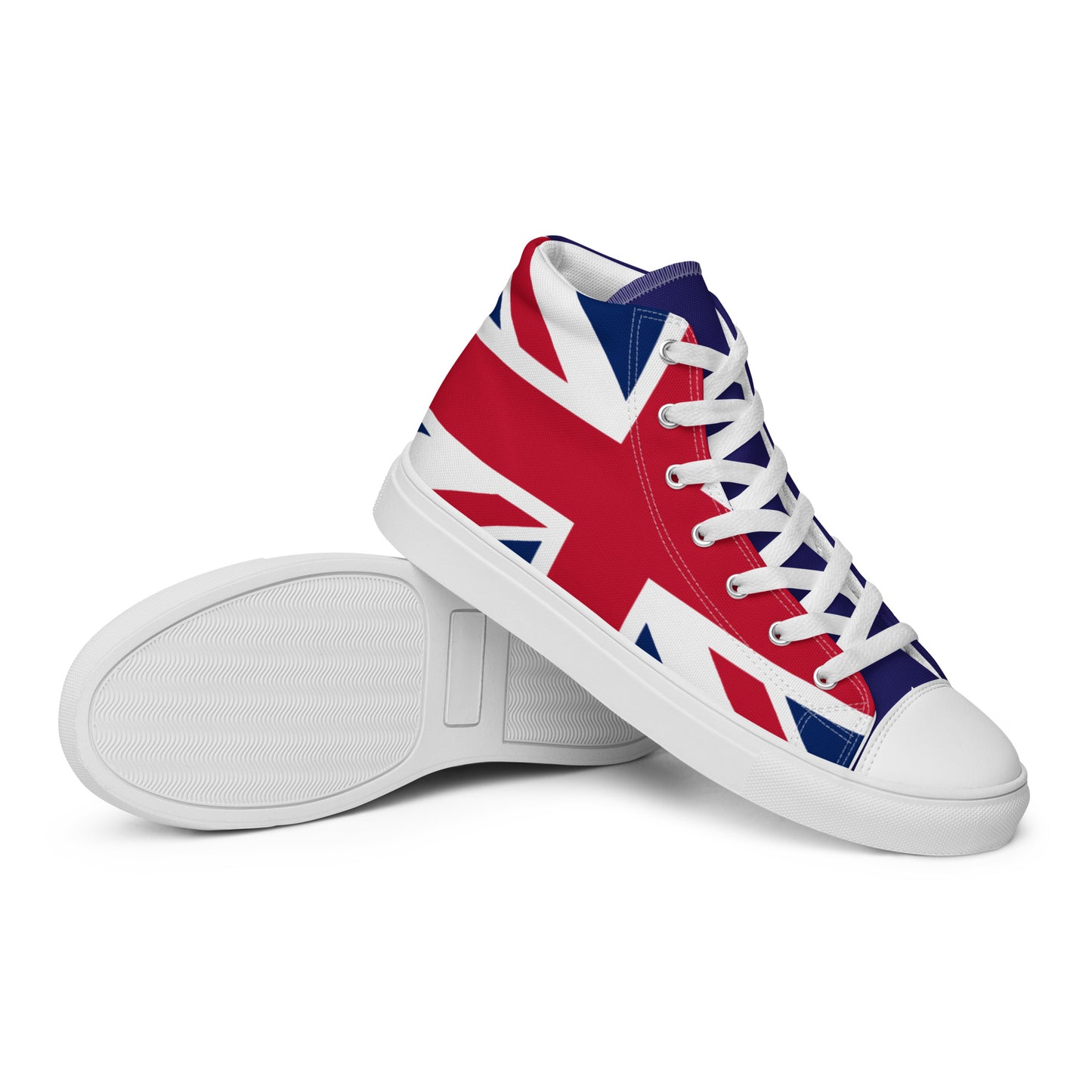 U.K Flag - Sustainably Made Women’s high top canvas shoes