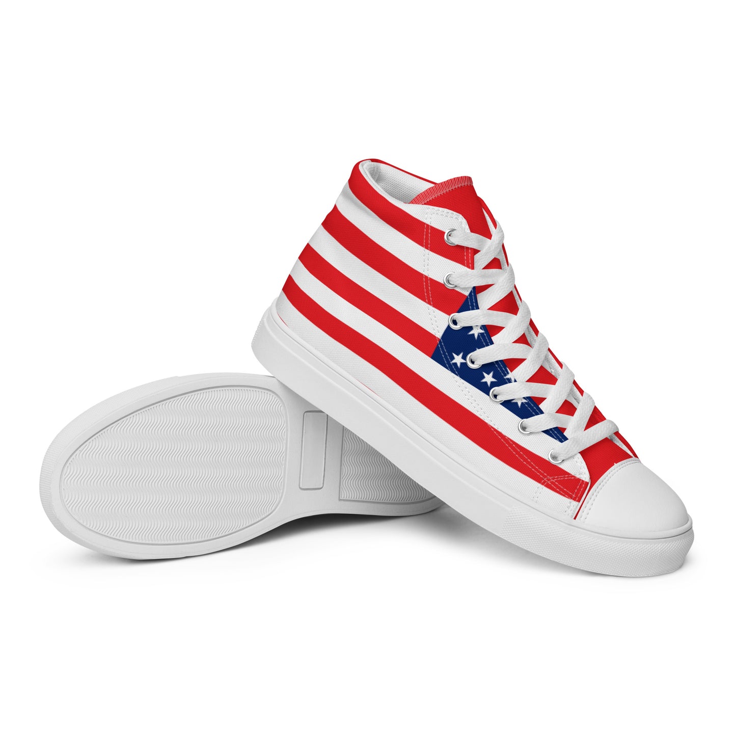 U.S.A Flag - Sustainably Made Women’s high top canvas shoes