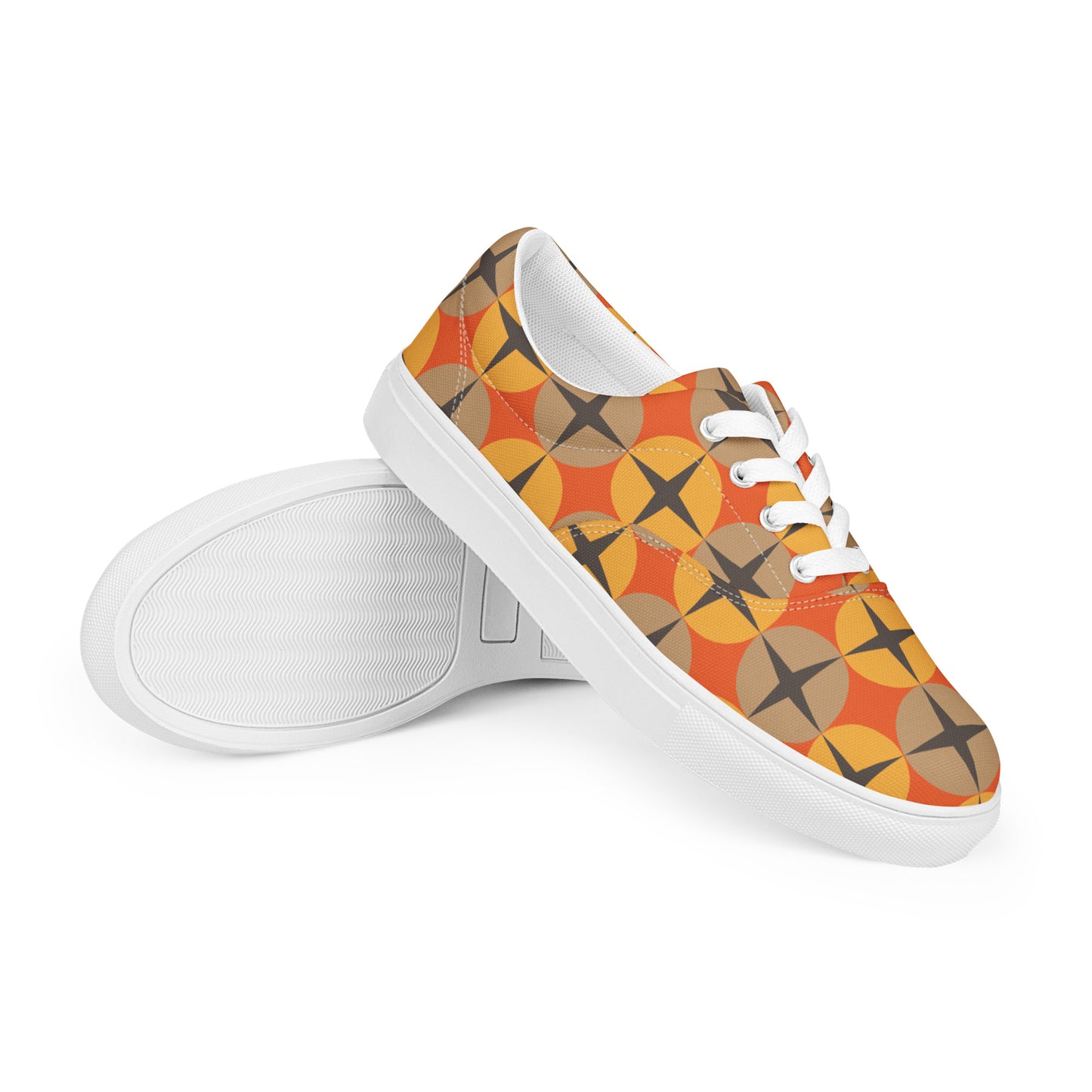 Art Deco - Sustainably Made Women's  Lace-Up Canvas Shoes