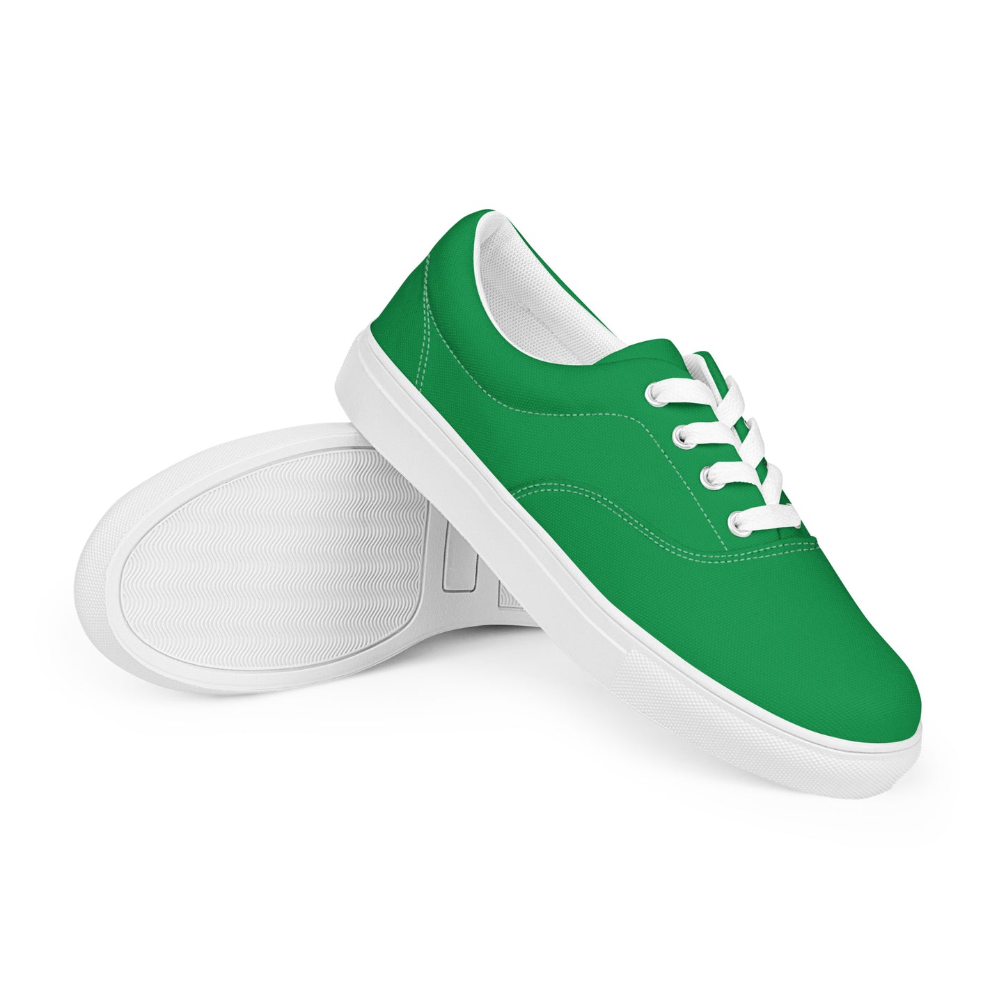 Basic Green - Sustainably Made Women's  Lace-Up Canvas Shoes