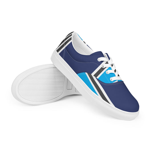 Blue Circuit - Sustainably Made Women's  Lace-Up Canvas Shoes