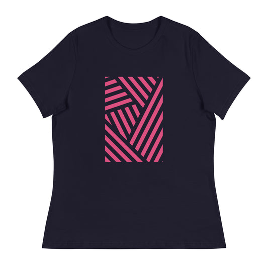 Pinky Lines Pattern - Sustainably Made Women’s Short Sleeve Tee