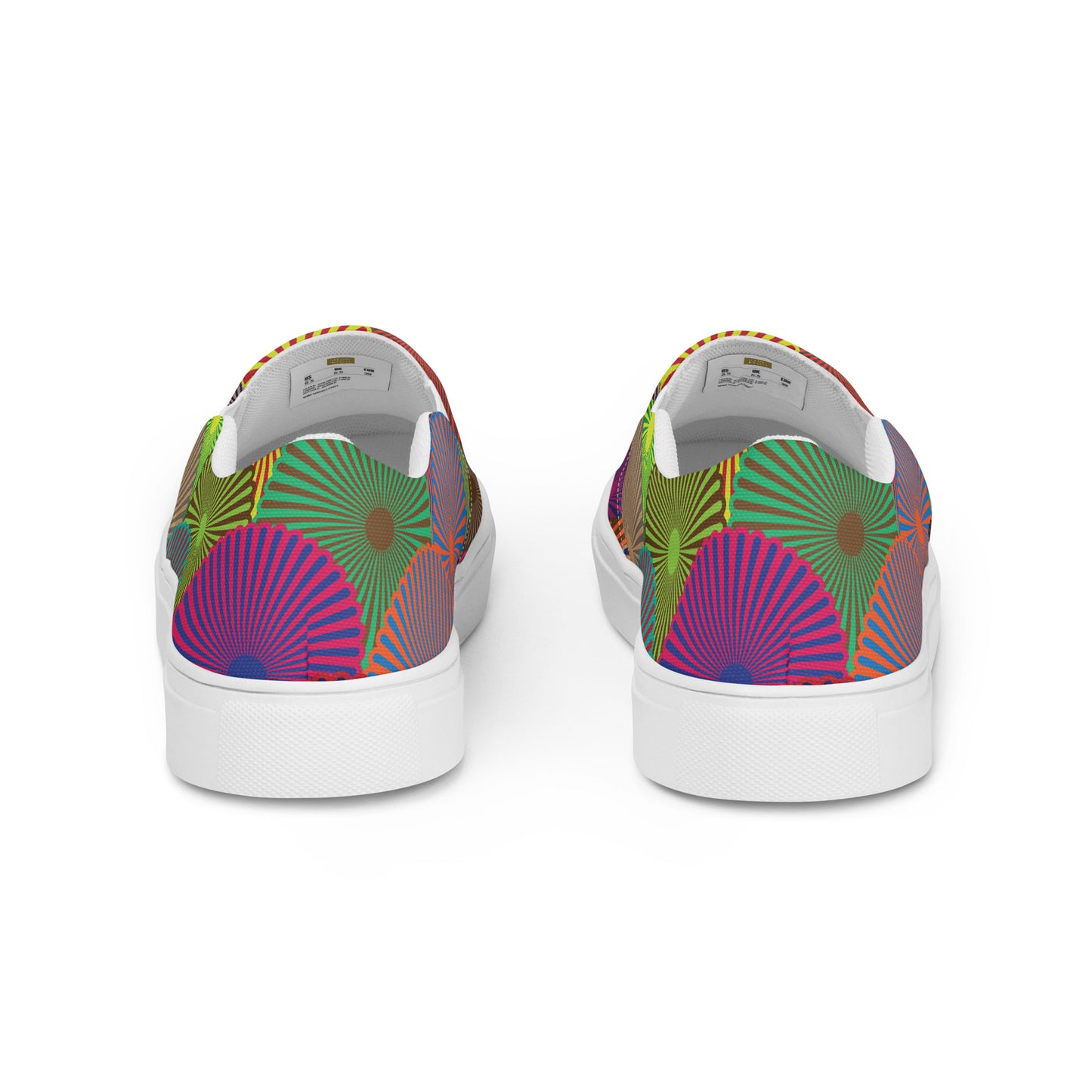 Colorful Flower Circles - Women’s slip-on canvas shoes