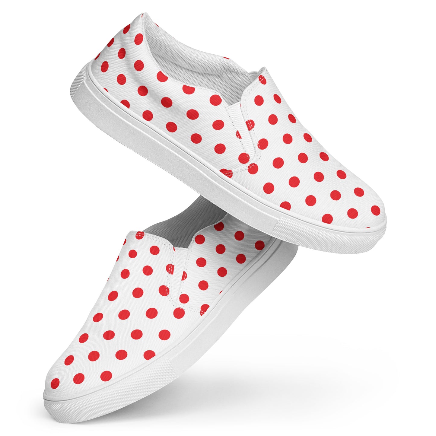 Red Polkadot - Inspired By Harry Styles - Sustainably Made Women’s slip-on canvas shoes