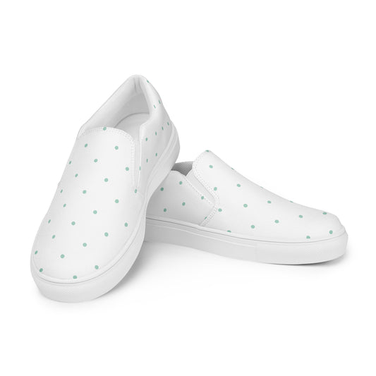 White Dots - Sustainably Made Women's  Slip-On Canvas Shoes