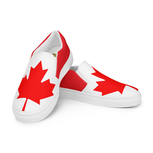 Canada Flag - Sustainably Made Women’s slip-on canvas shoes