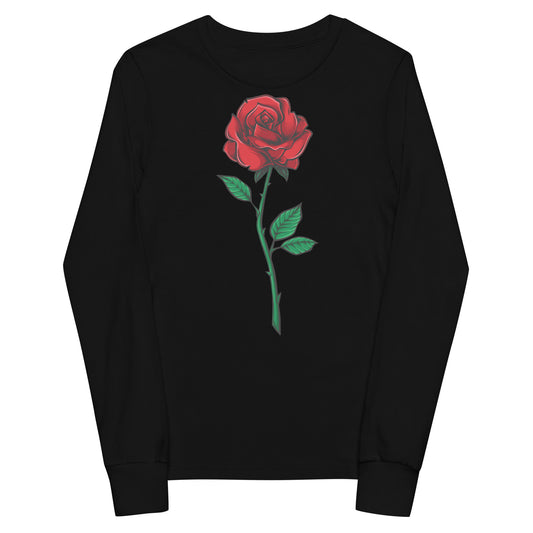Blooming Rose - Sustainably Made Kids Long Sleeve T-shirt
