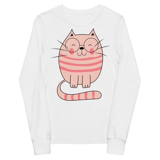Pinky Cat - Sustainably Made Kids Long Sleeve T-shirt