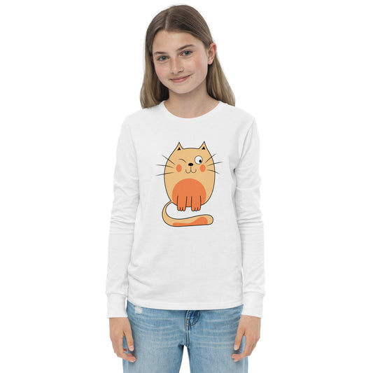 Orange Cat - Sustainably Made Kids Long Sleeve T-shirt